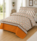Orange flover 3pc cotoon bedsheet