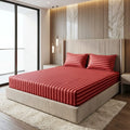 Premium red Stripe Bedsheet Set