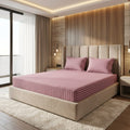 Premium Mauve Pink Stripe Bedsheet Set